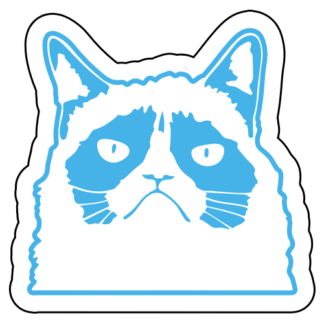 Grumpy Cat Sticker (Baby Blue)